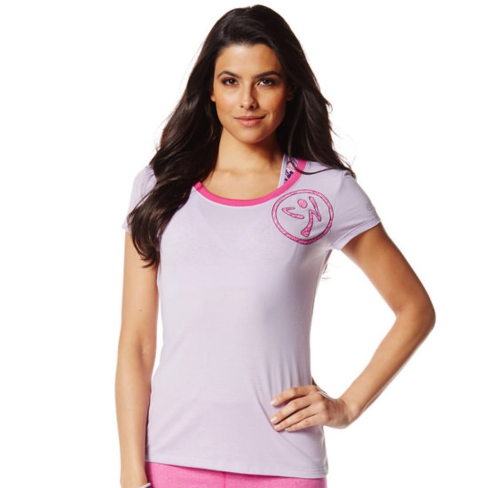 Zumba Part of the Crew Tee Lavender Medium NEW